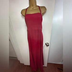 Fame‎ and Partner Red Double Slit Front Squre Necklace Maxi Formal Gown NWT 12